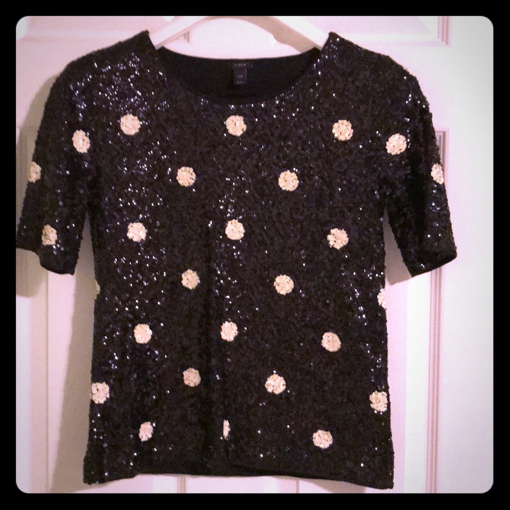 Black & White sequin top